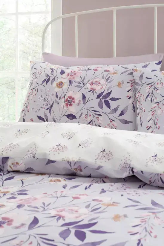 Catherine Lansfield Isadora Floral Quilt Set  | Lilac
