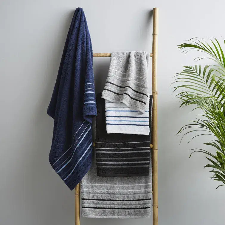 Catherine Lansfield Java Stripe Hand Towel  | Navy