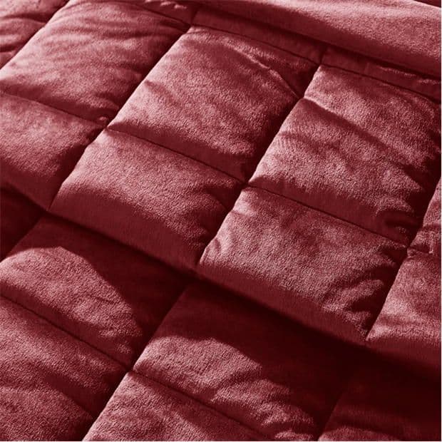 Catherine Lansfield  Kingsley Matt Velvet Bedspread | Raspberry
