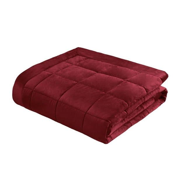 Catherine Lansfield  Kingsley Matt Velvet Bedspread | Raspberry
