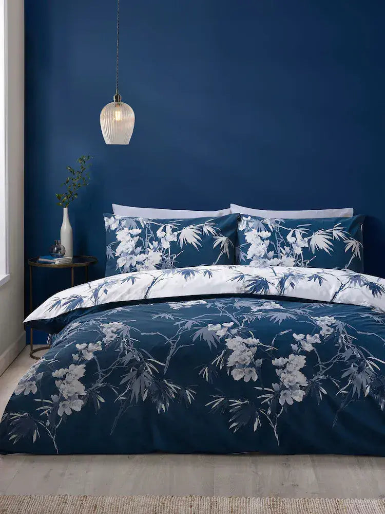 Catherine Lansfield Kyoto Floral Quilt Set | Blue