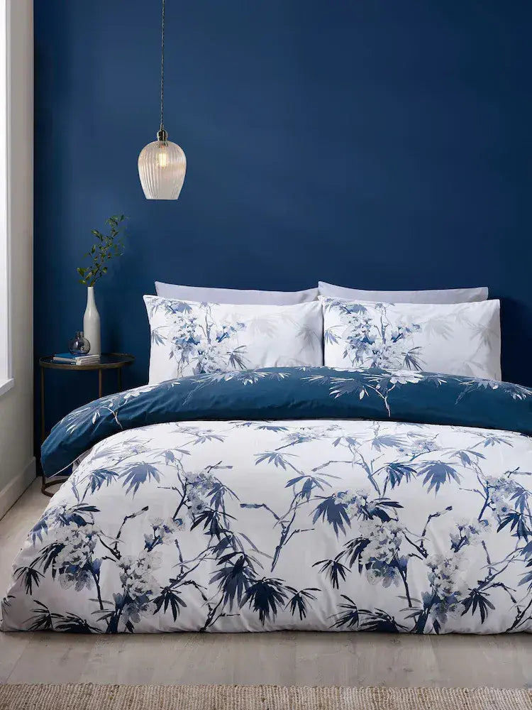 Catherine Lansfield Kyoto Floral Quilt Set | Blue