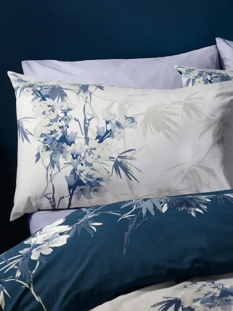 Catherine Lansfield Kyoto Floral Quilt Set | Blue