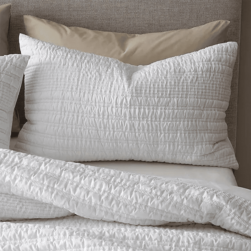 Catherine Lansfield Lennon Stripe White Duvet Cover Set