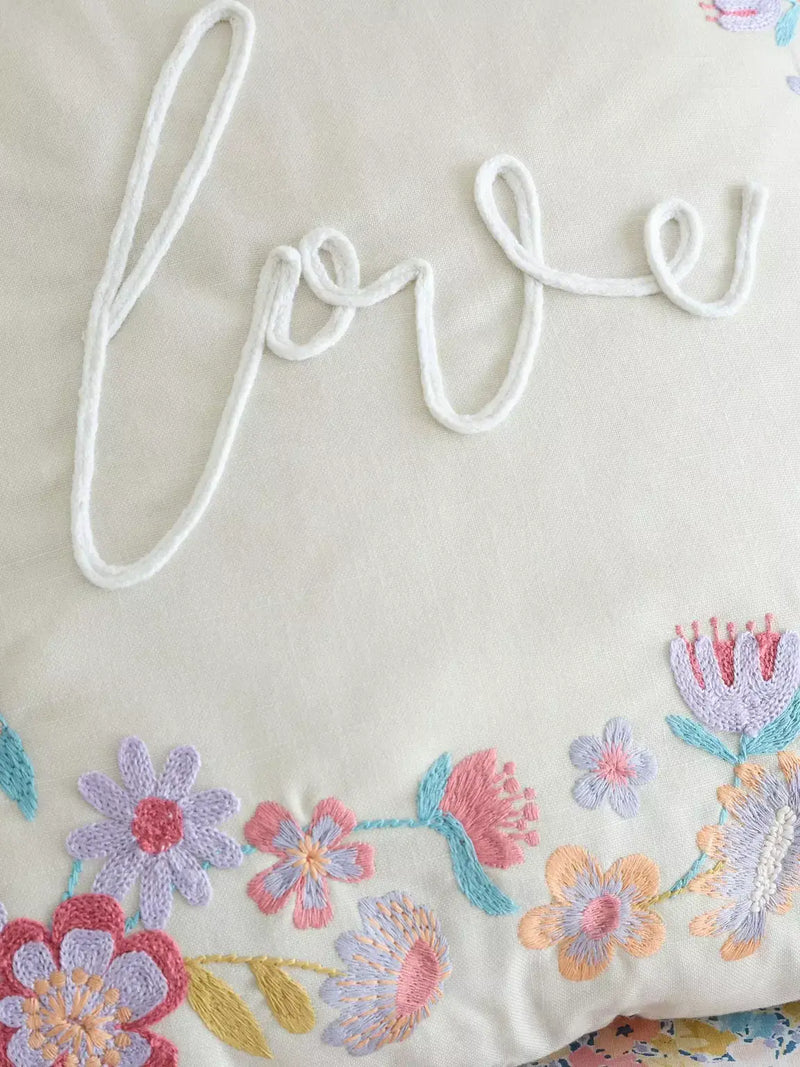 Catherine Lansfield Love Cushion Cover 45x45cm  | Natural