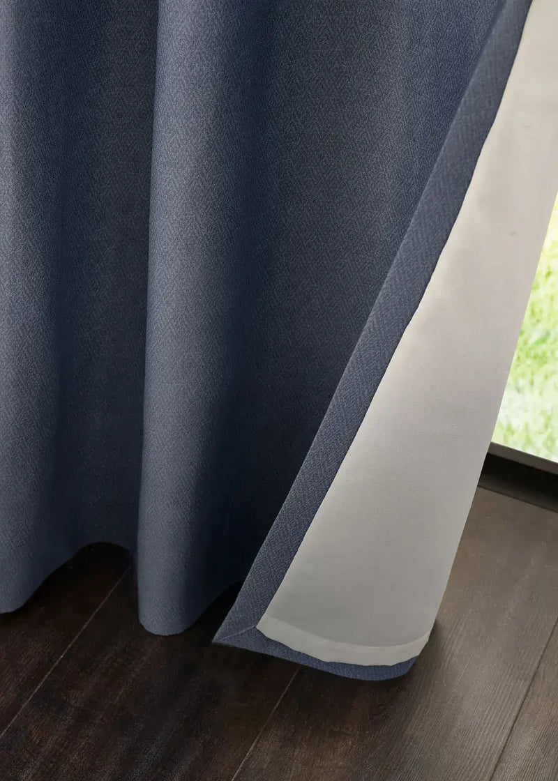 Catherine Lansfield Melville Lined Eyelet Curtains | Blue