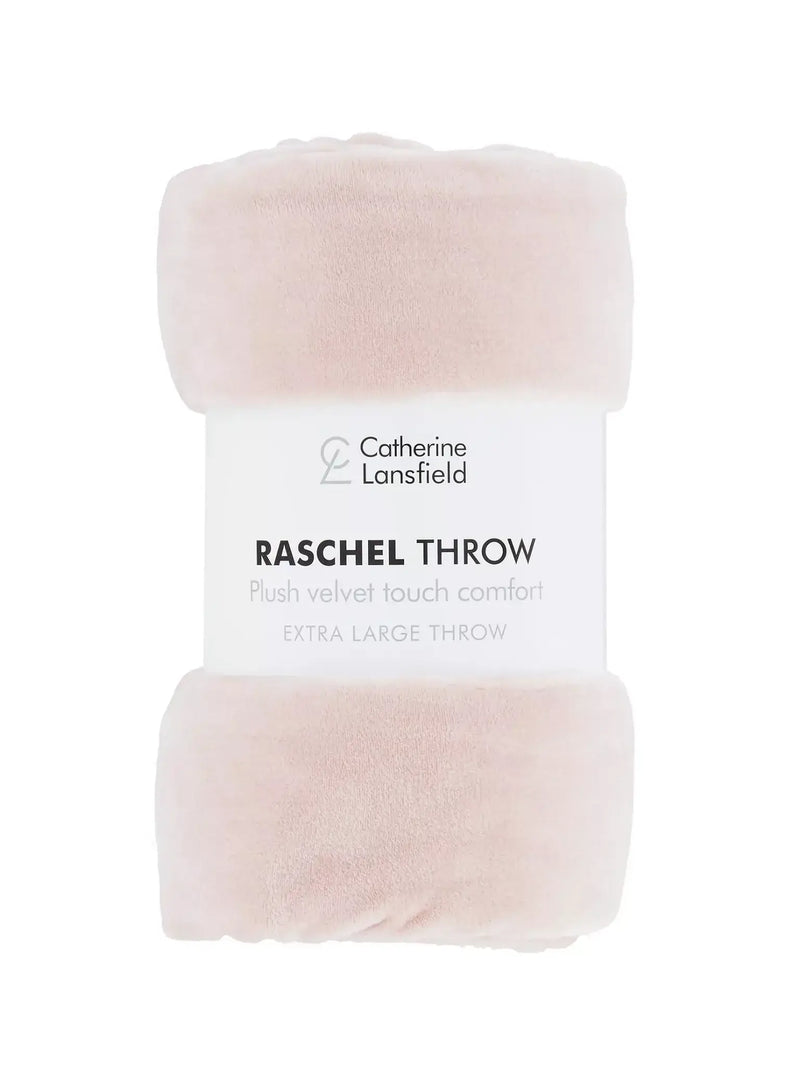 Catherine Lansfield New Raschel Throw | Blush