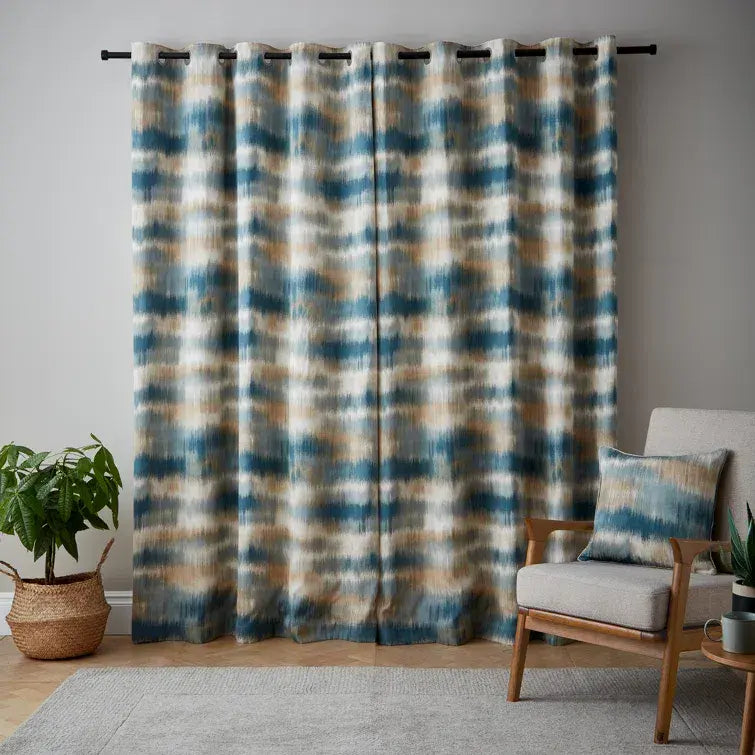 Catherine Lansfield Ombre Texture Thermal Curtains| Teal