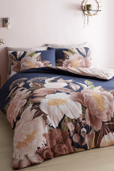Catherine Lansfield Opulent Floral Quilt Set Navy