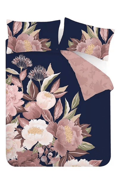 Catherine Lansfield Opulent Floral Quilt Set Navy
