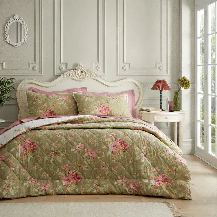 Catherine Lansfield  Penelope Floral Duvet Set|  Green