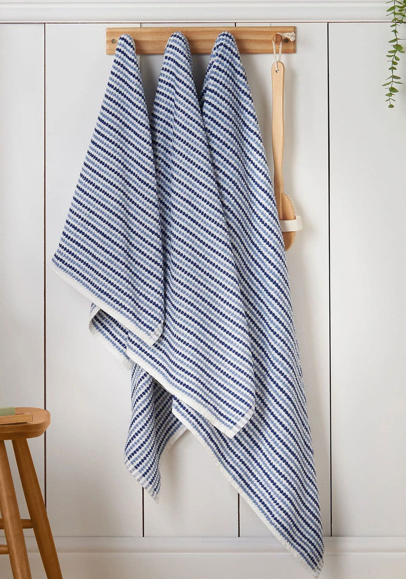 Catherine Lansfield Rice Weave Stripe Towels | Blue