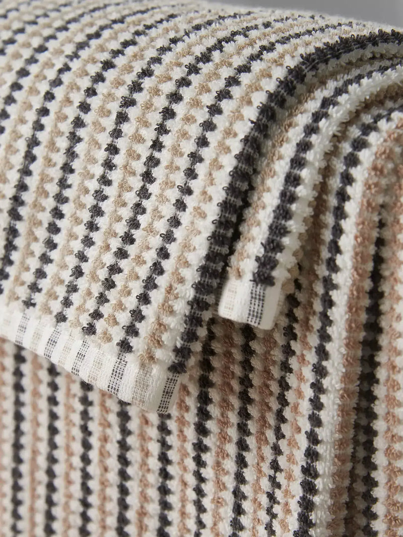 Catherine Lansfield Rice Weave Stripe Towels | Grey