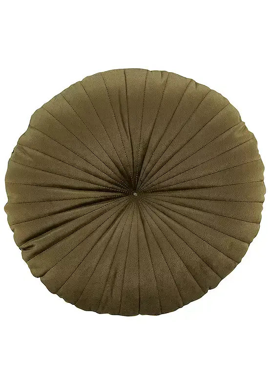 Catherine Lansfield  Round Filled Cushion  | Olive