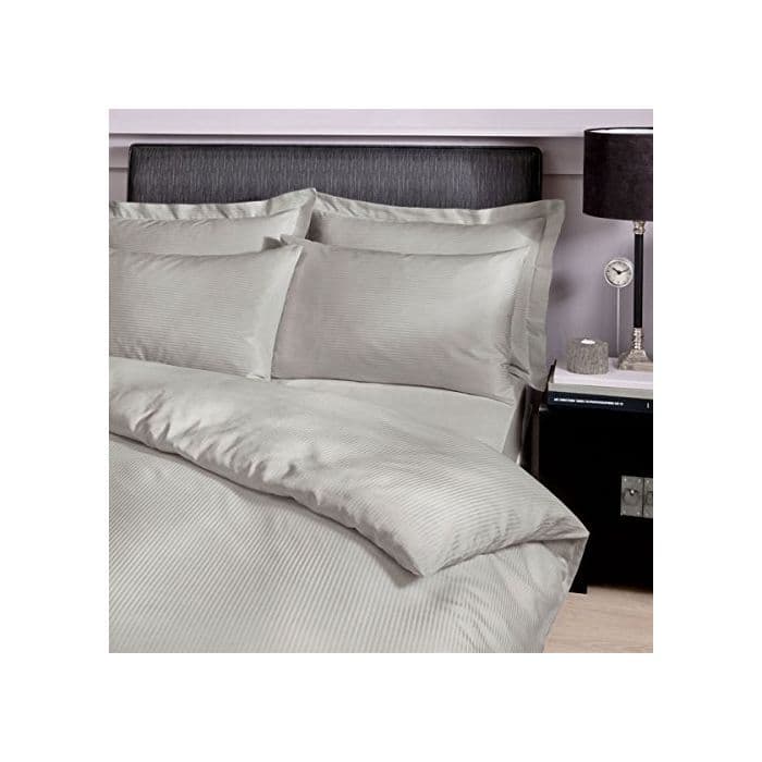 Catherine Lansfield Satin Stripe Quilt Set | Grey