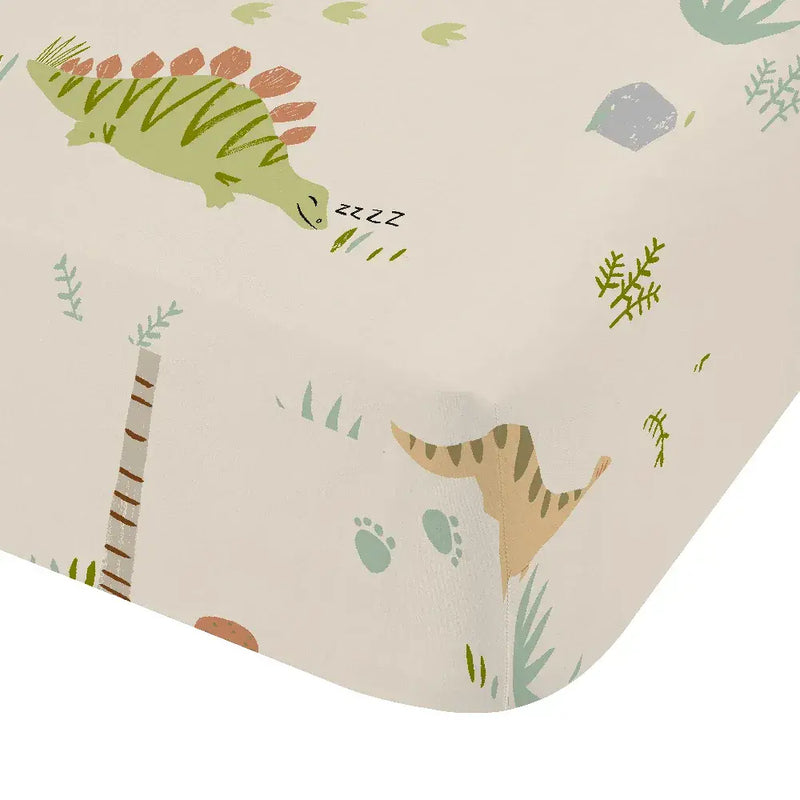 Catherine Lansfield Sleepy Dino Fitted Sheet| Green