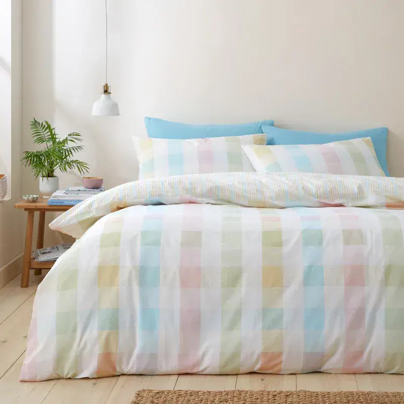 Catherine Lansfield Spring Check Quilt Set  | Multi