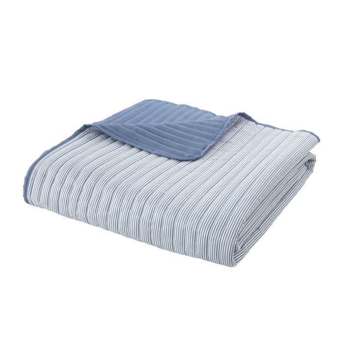 Catherine Lansfield Stripe Bedspread 220x230cm | Blue
