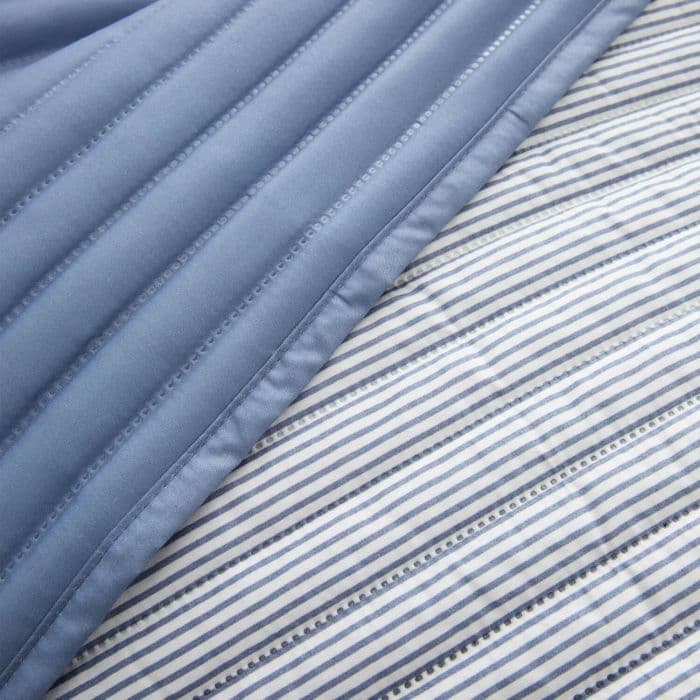 Catherine Lansfield Stripe Bedspread 220x230cm | Blue