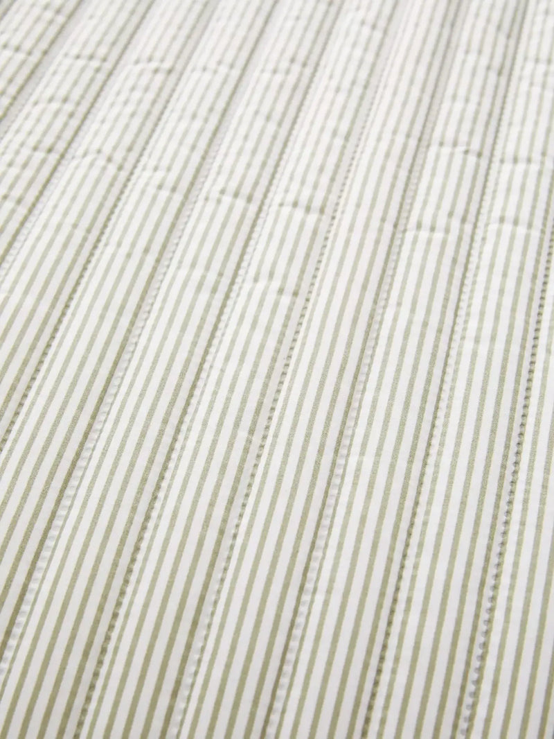 Catherine Lansfield Stripe Bedspread 220x230cm | Green