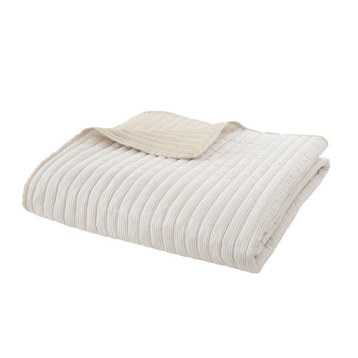 Catherine Lansfield Stripe Bedspread 220x230cm | Natural