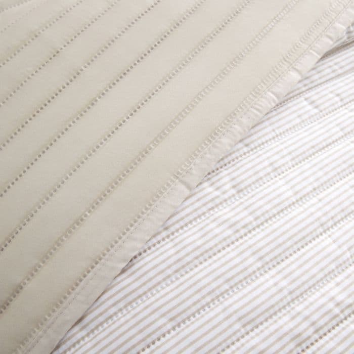 Catherine Lansfield Stripe Bedspread 220x230cm | Natural