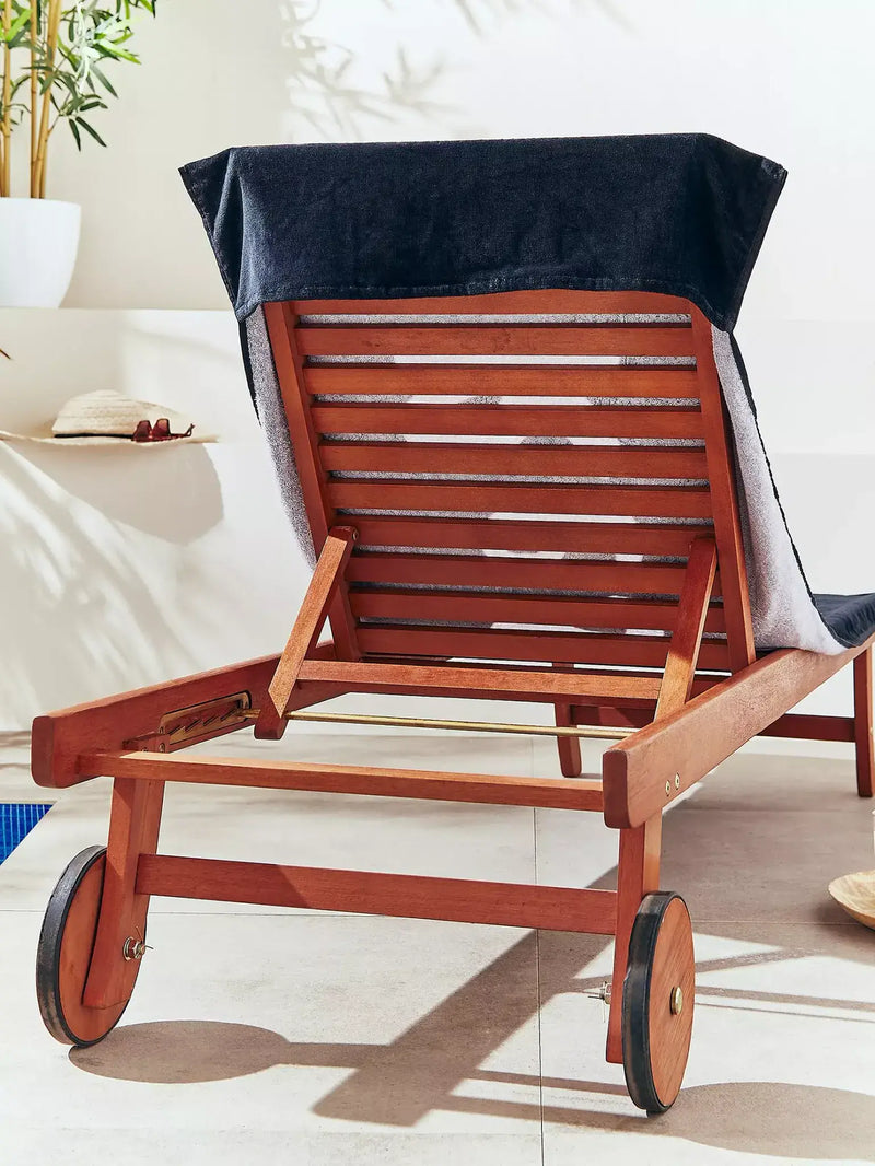 Catherine Lansfield Stripe Lounger Towel | Black/white