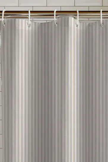 Catherine Lansfield Timeless Stripe Shower Curtain | Natural