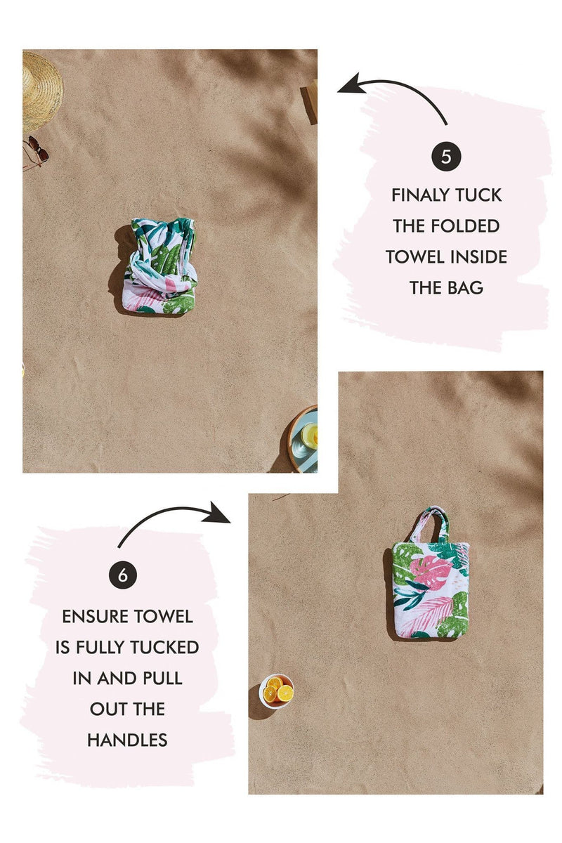 Catherine Lansfield Tropical Beach Bag Towel | Pink