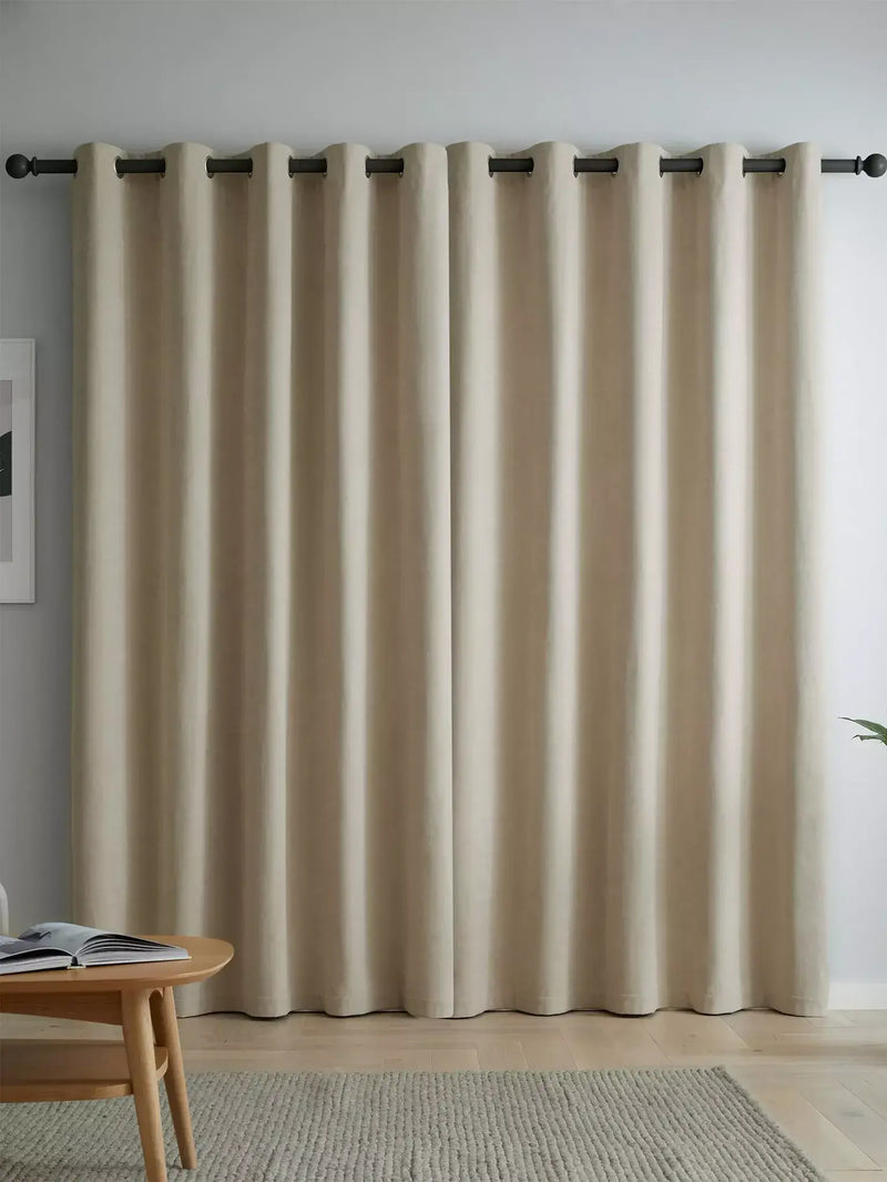 Catherine Lansfield Wilson BO Thermal Curtains| Natural