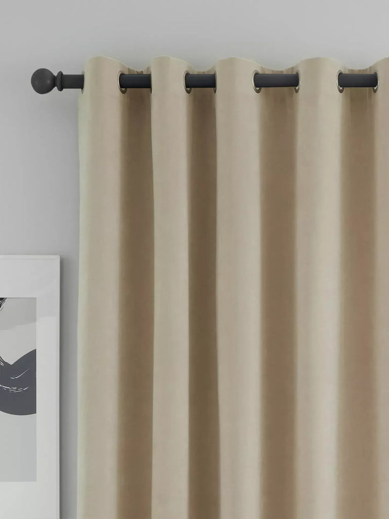 Catherine Lansfield Wilson BO Thermal Curtains| Natural