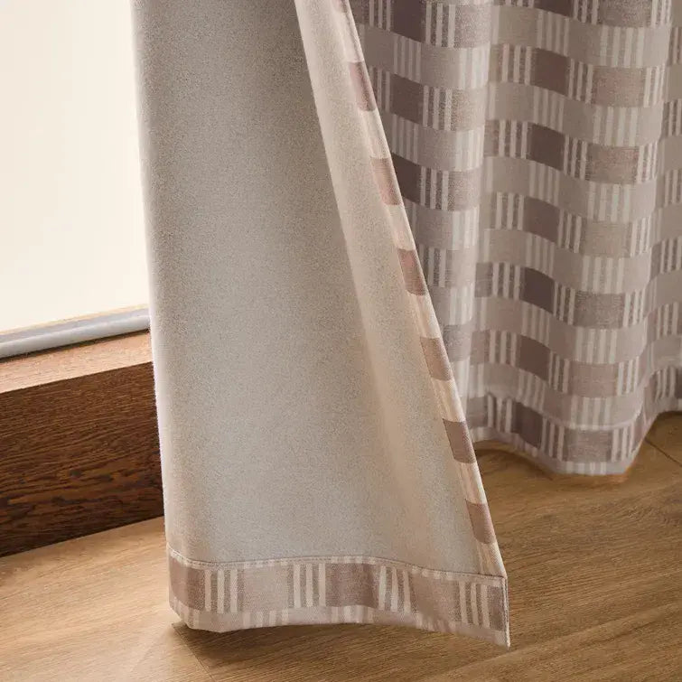 Catherine Lansfield Wilson Check Blackout Curtains | Natural