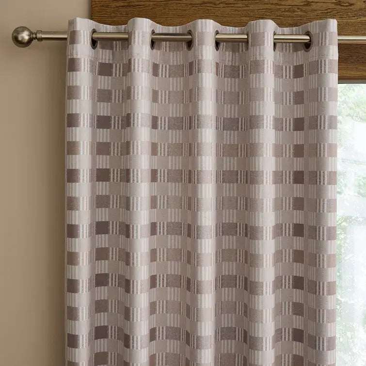 Catherine Lansfield Wilson Check Blackout Curtains | Natural