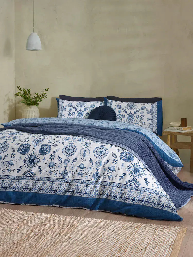 Catherine Lansfield Zoukara Quilt Set  | Blue