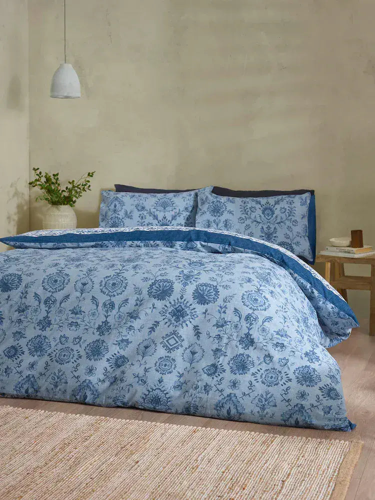 Catherine Lansfield Zoukara Quilt Set  | Blue