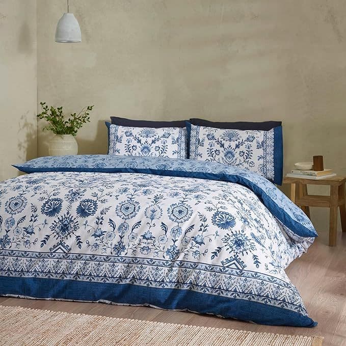 Catherine Lansfield Zoukara Quilt Set  | Blue