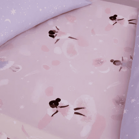 Cathrine Landfield Dancing Fairies Fitted Sheet | Pink