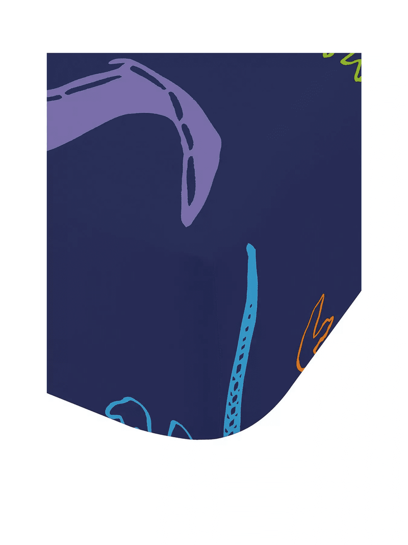 Cathrine Landfield  Prehistoric Dinosaurs Fitted Sheet | Blue