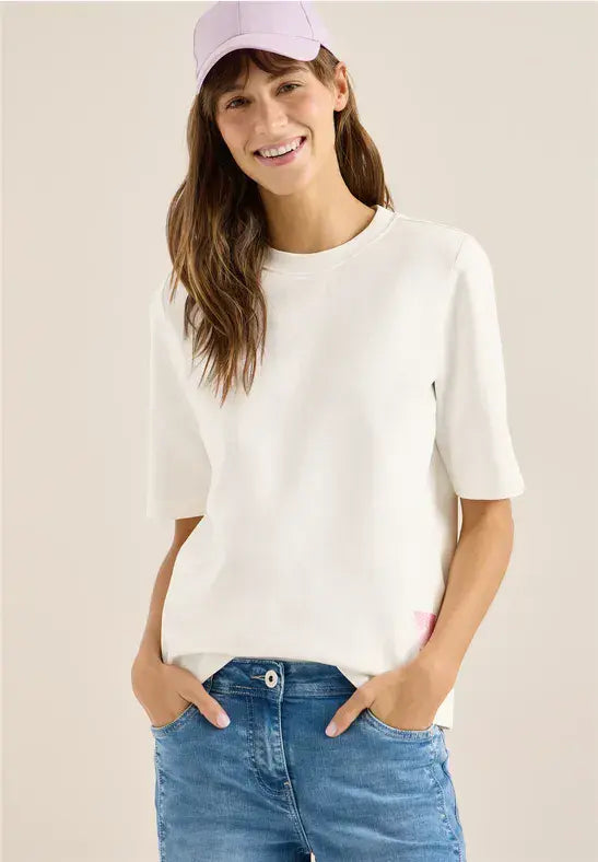 CECIL Back Print Sweatshirt | Vanilla 303811