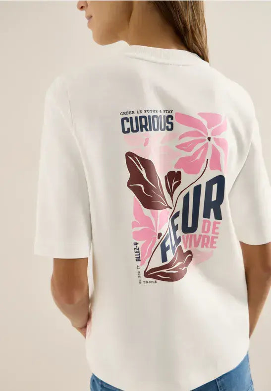 CECIL Back Print Sweatshirt | Vanilla 303811
