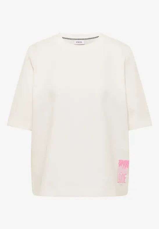 CECIL Back Print Sweatshirt | Vanilla 303811