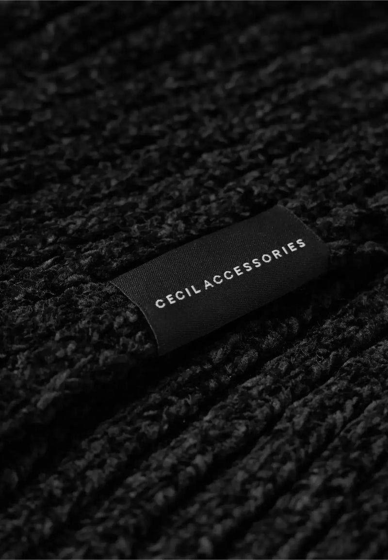 CECIL Chenille Knit Scarf   | Black 572652