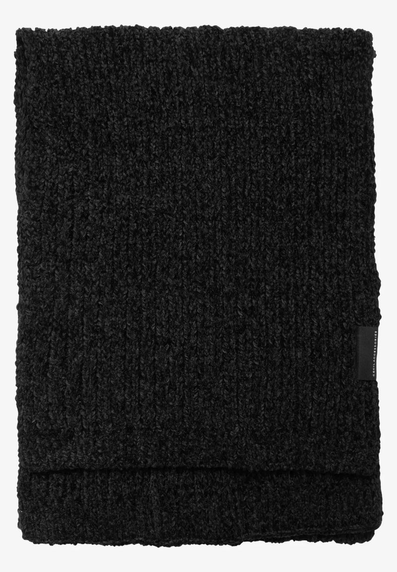 CECIL Chenille Knit Scarf   | Black 572652