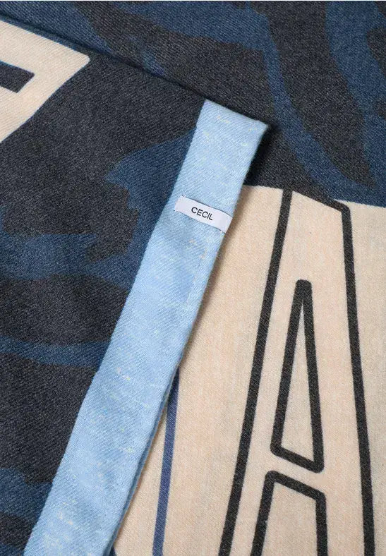 CECIL Cozy Print Loop Scarf | Dark Blue 572903