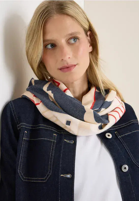 CECIL Cozy Print Loop Scarf | Red 572903