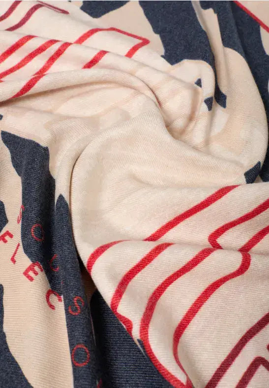 CECIL Cozy Print Loop Scarf | Red 572903