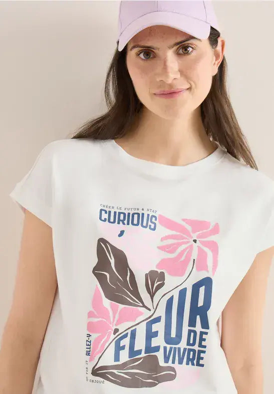 CECIL Fleur FP Shirt  | Vanilla 324826