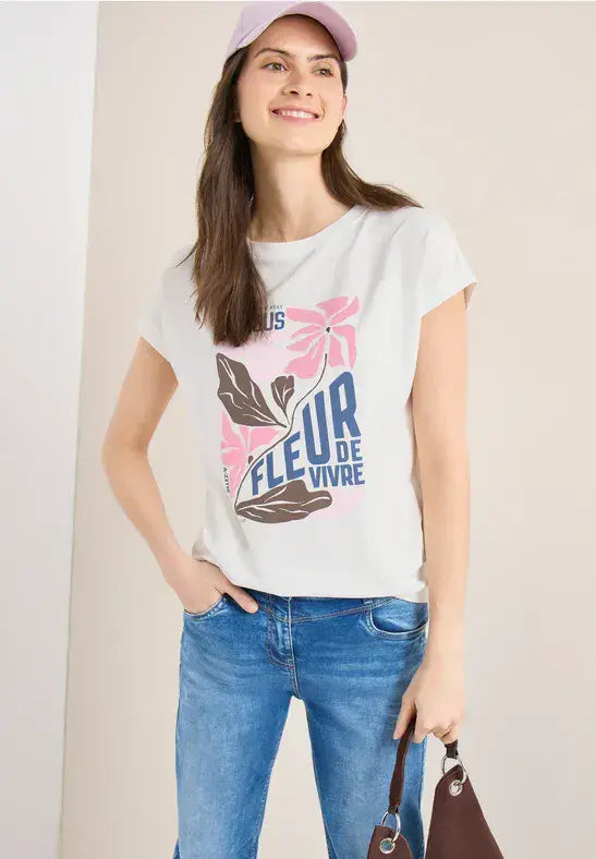 CECIL Fleur FP Shirt  | Vanilla 324826
