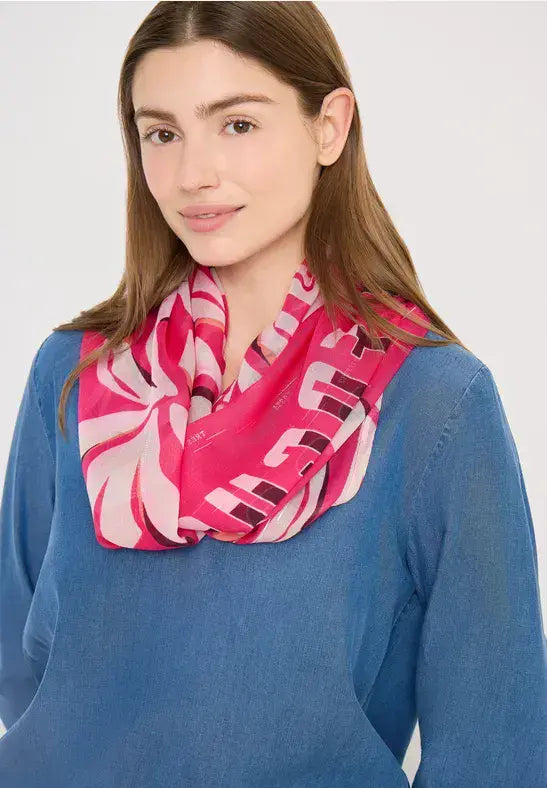 CECIL Foil Print  Loop Scarf | Beetroot 573085