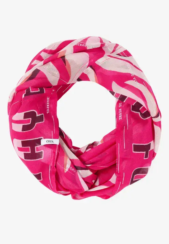 CECIL Foil Print  Loop Scarf | Beetroot 573085